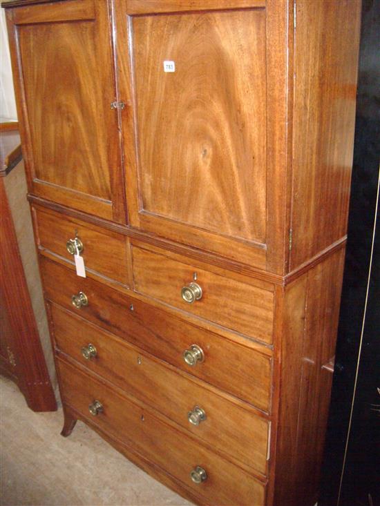 Regency mahogany press cupboard